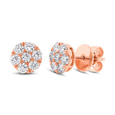 0.86ct 18k Rose Gold Diamond Cluster Stud Earring